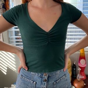 Cute dark green brandy Melville top!!
